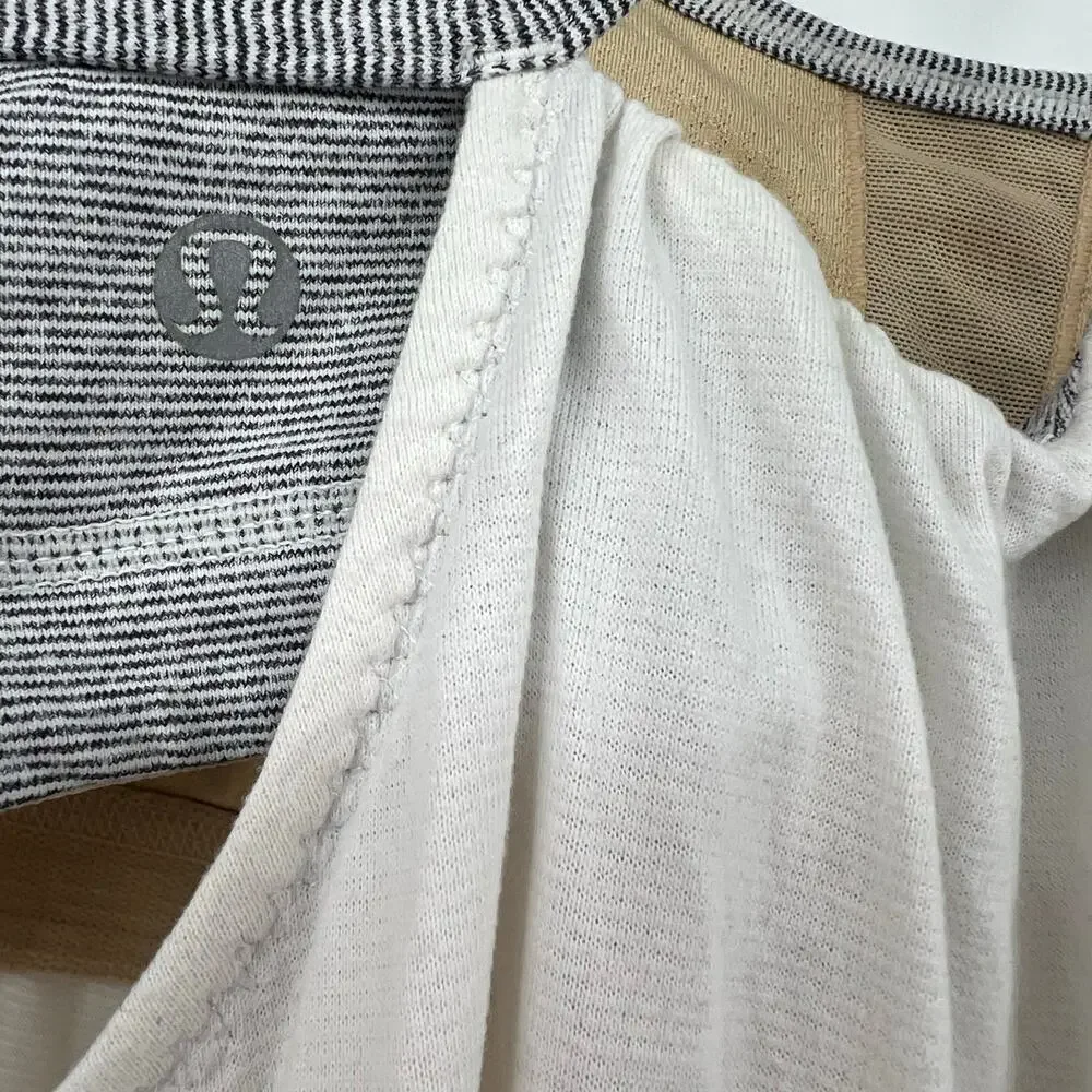 Lululemon No Limits Tank White / Wee Stripe White Fossil top racerback size 4